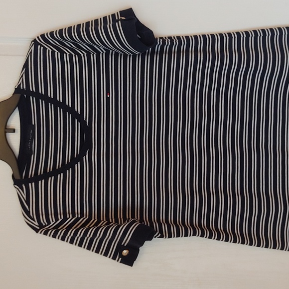 Tommy Hilfiger Navy/White Scoop Neck Cotton Dress. Size Large - Picture 2 of 8